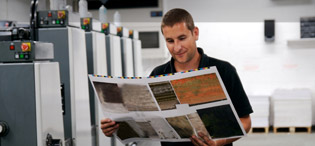 Person reading print material